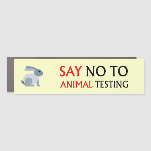 say no to animal testing vegan car magnet