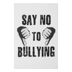 Say No to Bullying Faux Canvas Print