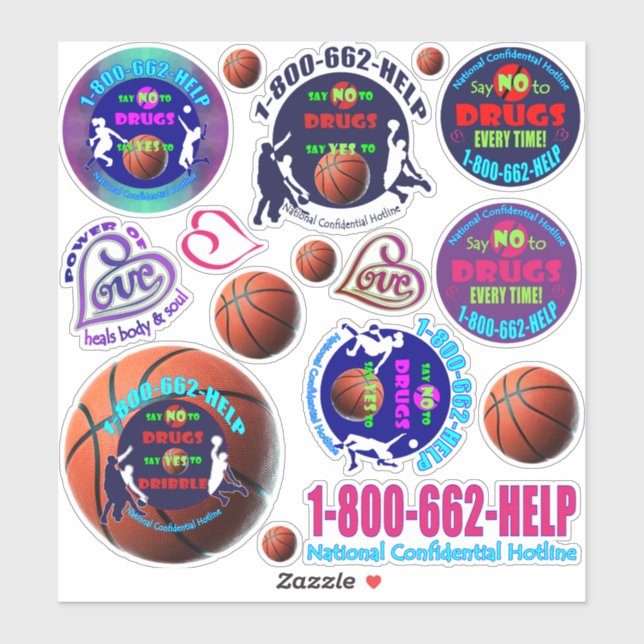 Say NO to Drugs - Say YES to Basketball!  Sticker (Sheet)
