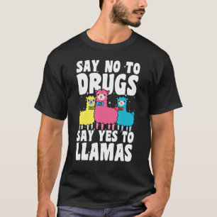 Say No To Drugs Say Yes To Llamas Red Ribbon Week T-Shirt