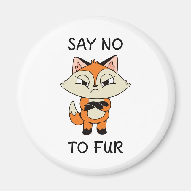 Say no to Fur - Sad Fox Magnet (Front)