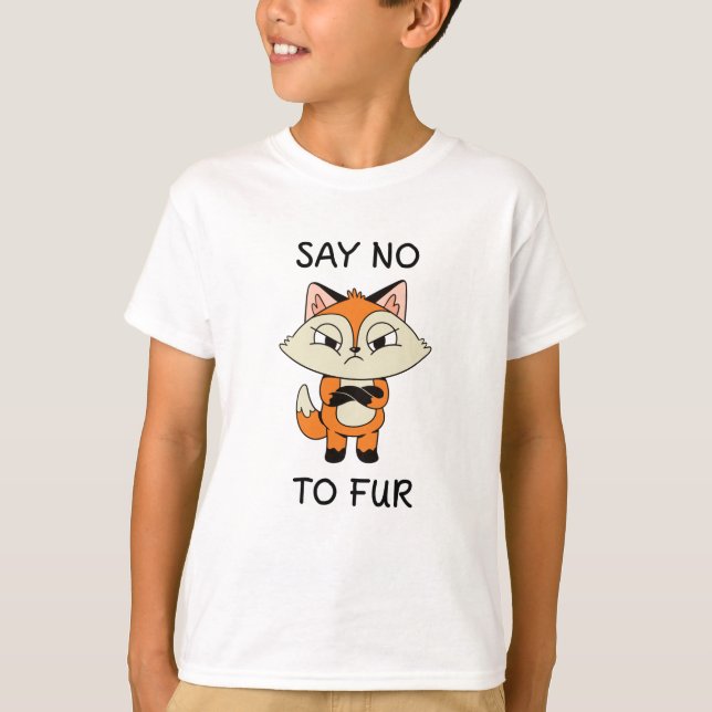 Say no to Fur - Sad Fox T-Shirt (Front)