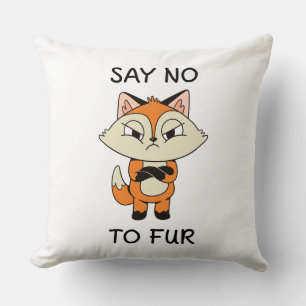 Say no to Fur - Sad Fox Throw Pillow