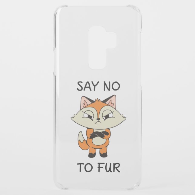 Say no to Fur - Sad Fox Uncommon Samsung Galaxy Case (Back)