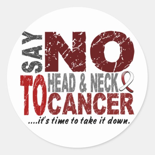 Say NO To Head and Neck Cancer 1 Classic Round Sticker