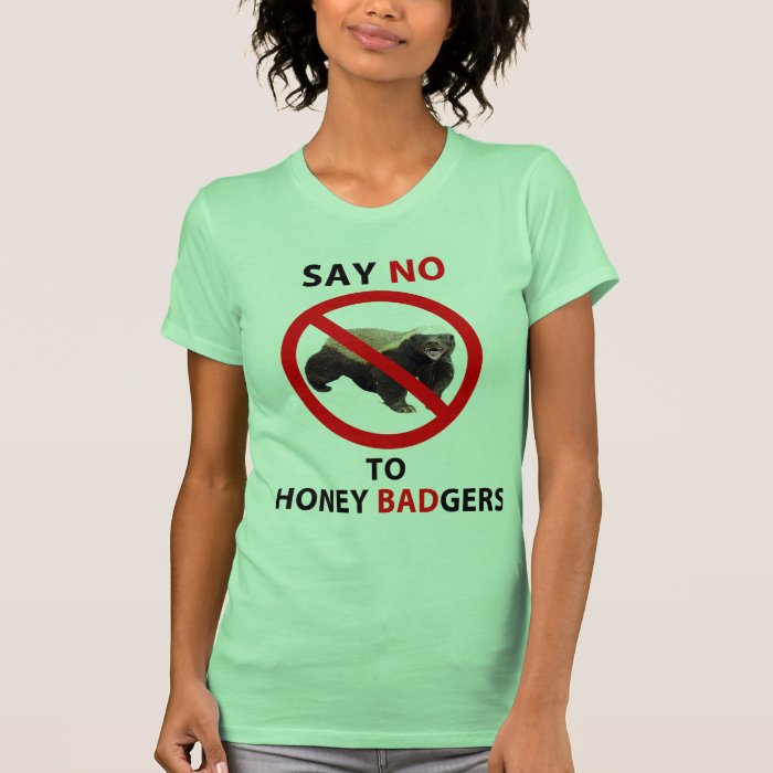 Say NO to Honey Badger, Funny Badass Trendy Tees