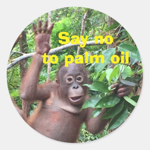 Say No to Palm Oil Climate Change Classic Round Sticker