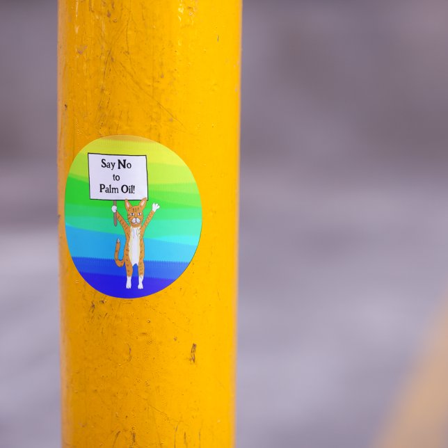 Say no to palm oil Eco Classic Round Sticker (Creator Uploaded)