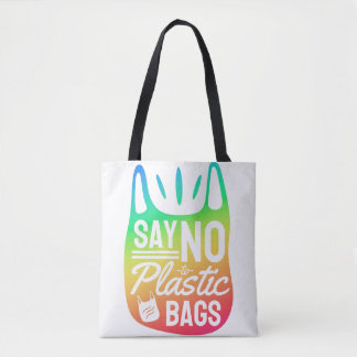 'Say No to Plastic Bags', Earth Day, Rainbow Tote