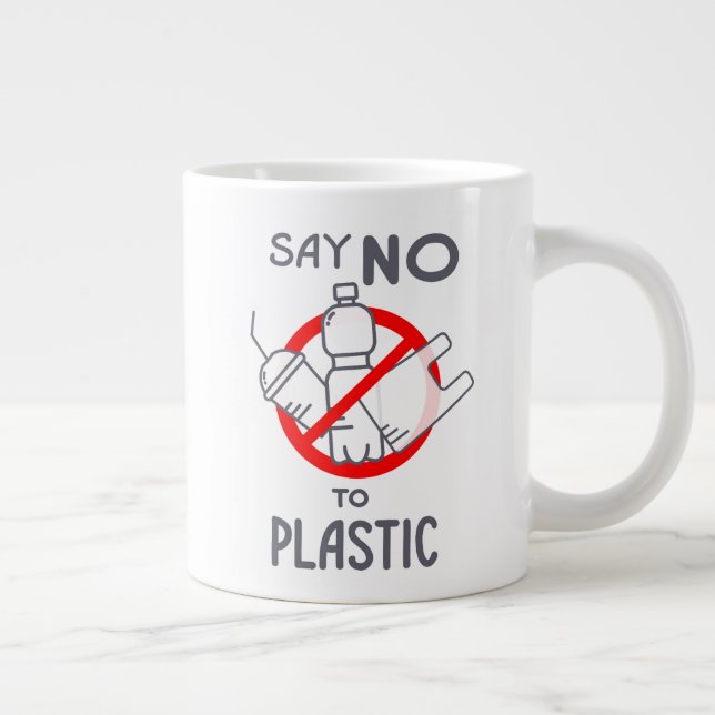 Say No To Plastic Giant Coffee Mug (Right)