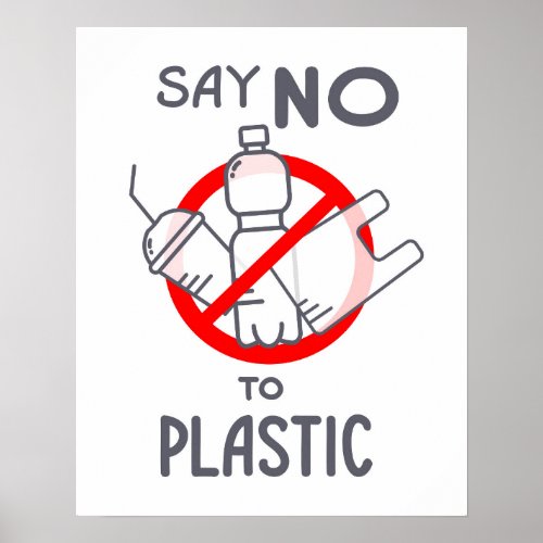 Say No To Plastic Poster