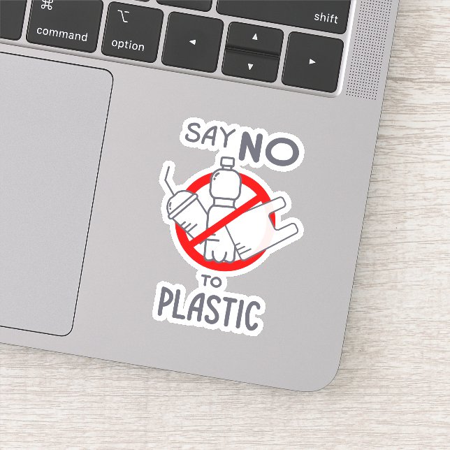 Say No To Plastic Sticker (Detail)