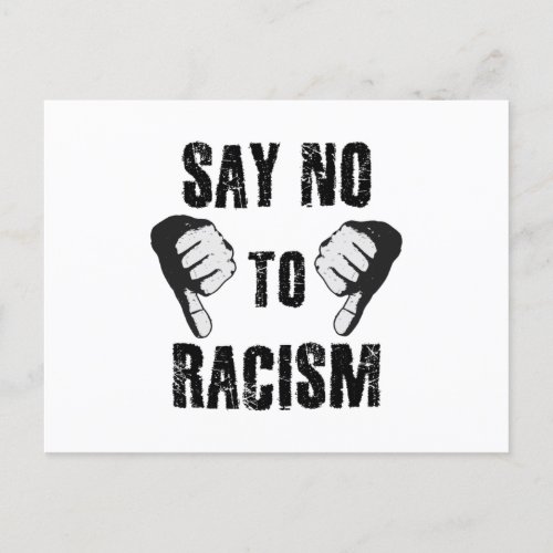 Say no to racism postcard