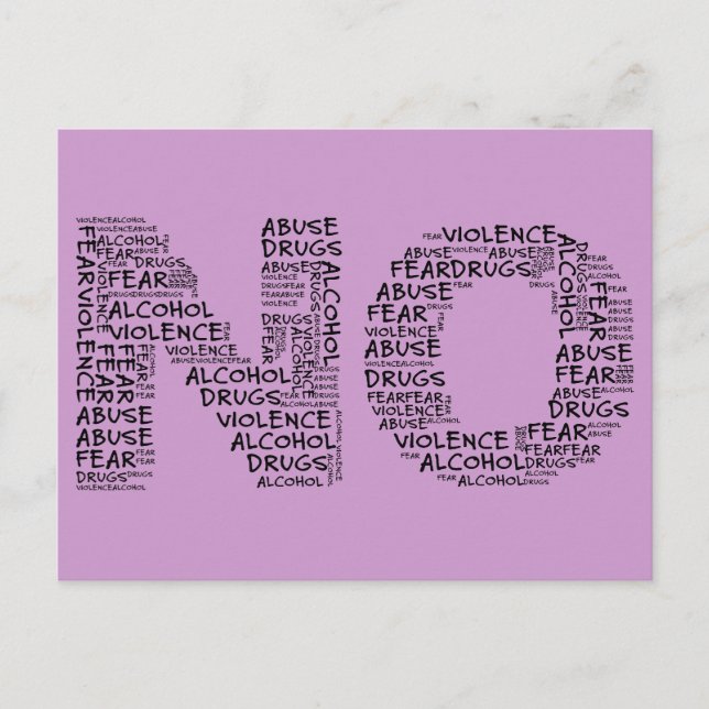 Say No to Violence, Abuse, Drugs, Alcohol, & Fear Postcard (Front)