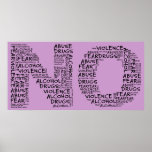 Say No To Violence, Abuse, Drugs, Alcohol, &amp; Fear Poster at Zazzle