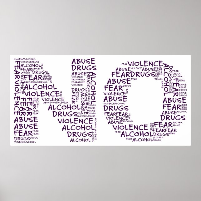 Say No to Violence, Abuse, Drugs, Alcohol, & Fear Poster (Front)