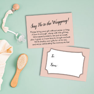 Say No to Wrapping Baby Shower Blush Gift Card