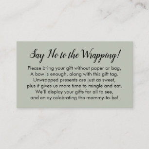 Say No to Wrapping Baby Shower Sage Gift Card