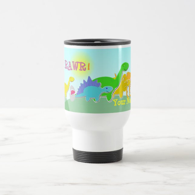 Say Rawr! Dinosaurs Back to School Name Mug (Center)