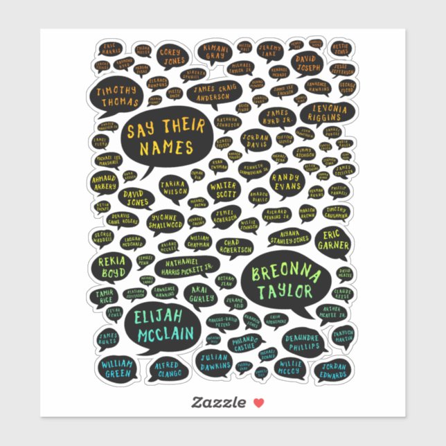 say their names rainbow sticker (Sheet)