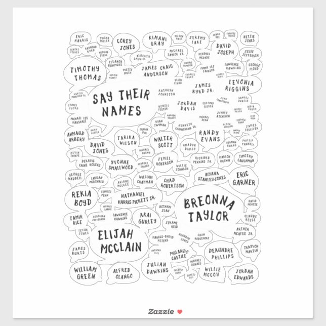 say their names sticker (Sheet)