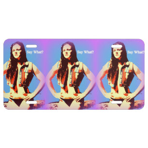 say what bikini girl license plate