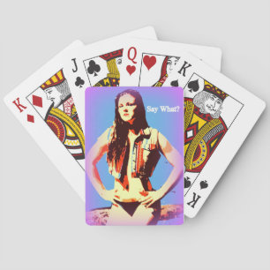say what bikini girl playing cards