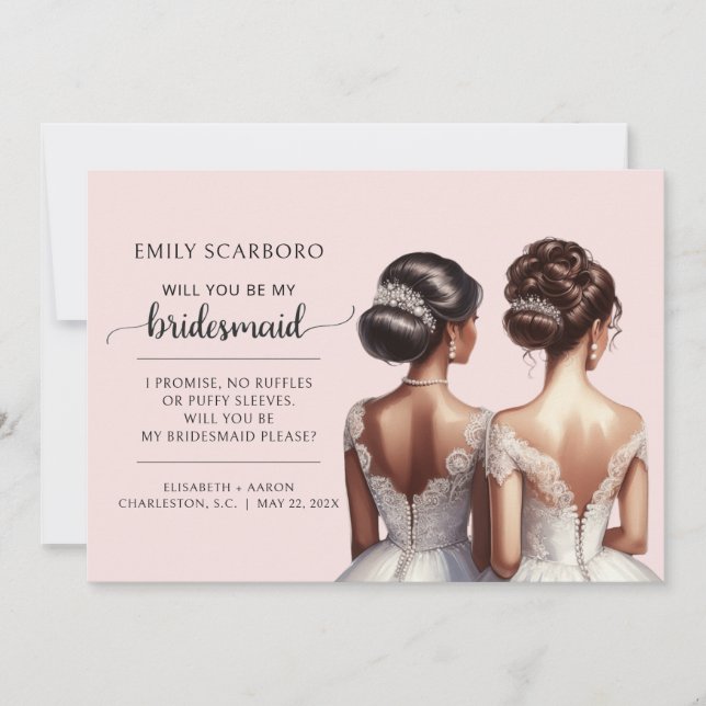 Say Yes African American Bridesmaid Proposal Invitation (Front)