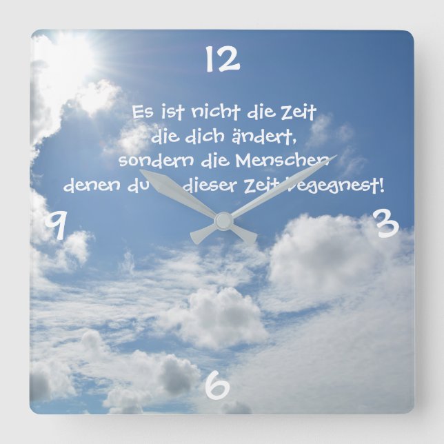 Say Zeit.... Square Wall Clock (Front)