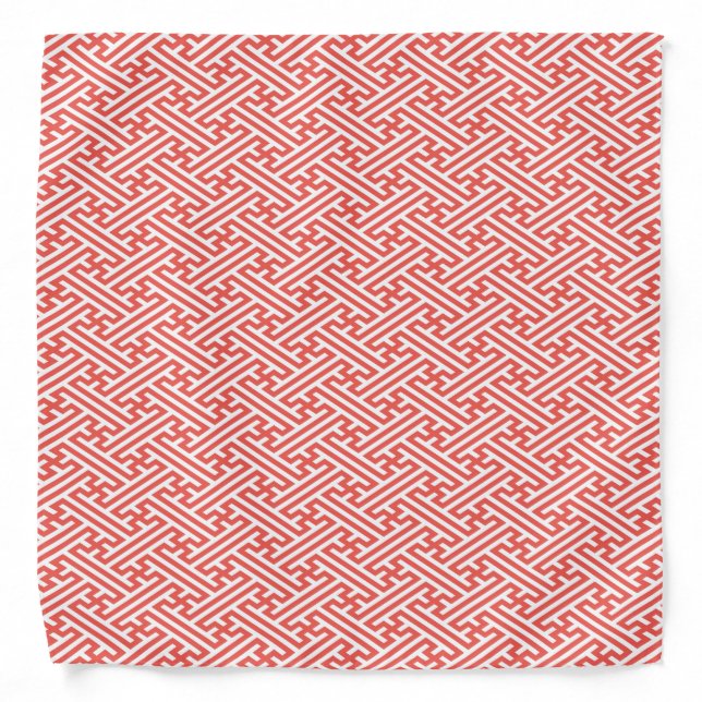 Sayagata - Japanese Traditional Pattern - Red Bandana (Front)