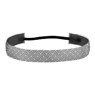 Sayagata pattern, Japanese, Black and White Athletic Headband