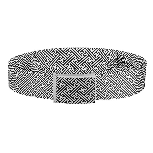 Sayagata pattern, Japanese, Black and White Belt (Coil)