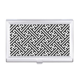 Sayagata pattern, Japanese, Black and White Business Card Case