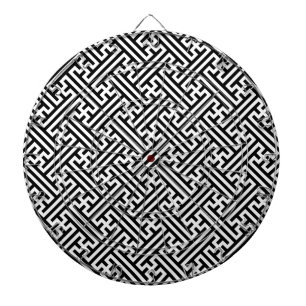 Sayagata pattern, Japanese, Black and White Dart Board
