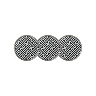 Sayagata pattern, Japanese, Black and White Golf Ball Marker