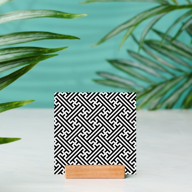 Sayagata pattern, Japanese, Black and White Holder (Insitu 2)