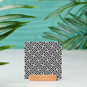 Sayagata pattern, Japanese, Black and White Holder
