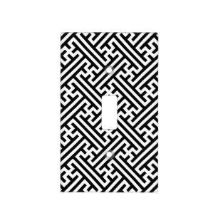 Sayagata pattern, Japanese, Black and White Light Switch Cover