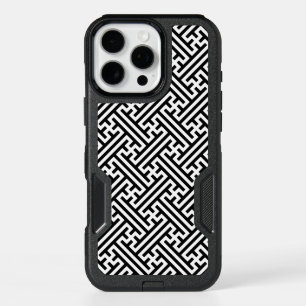Sayagata pattern, Japanese, Black and White iPhone 16 Pro Max Case