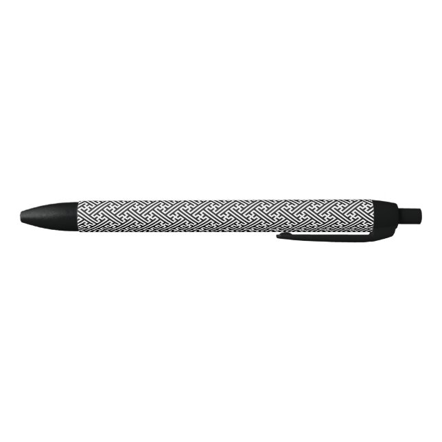 Sayagata pattern, Japanese, Black and White Pen (Bottom)