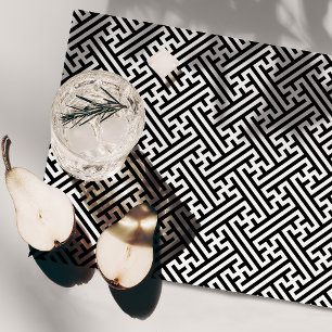 Sayagata pattern, Japanese, Black and White Placemat