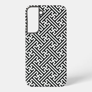 Sayagata pattern, Japanese, Black and White Samsung Galaxy S22+ Case