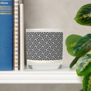 Sayagata pattern, Japanese, Black and White Scented Candle