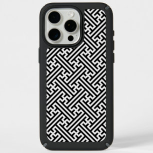 Sayagata pattern, Japanese, Black and White iPhone 15 Pro Max Case