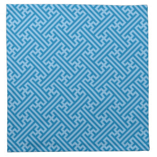 Sayagata pattern, Japanese, Blue and Baby Blue Cloth Napkin
