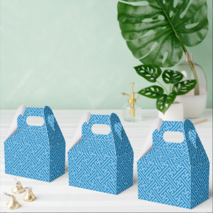 Sayagata pattern, Japanese, Blue and Baby Blue Favor Boxes