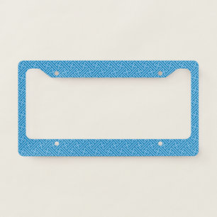 Sayagata pattern, Japanese, Blue and Baby Blue License Plate Frame