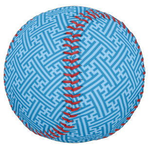 Sayagata pattern, Japanese, Blue and Baby Blue Softball