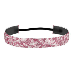 Sayagata pattern, Japanese, Burgundy and White Athletic Headband