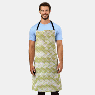 Sayagata pattern, Japanese, Gold and White Apron